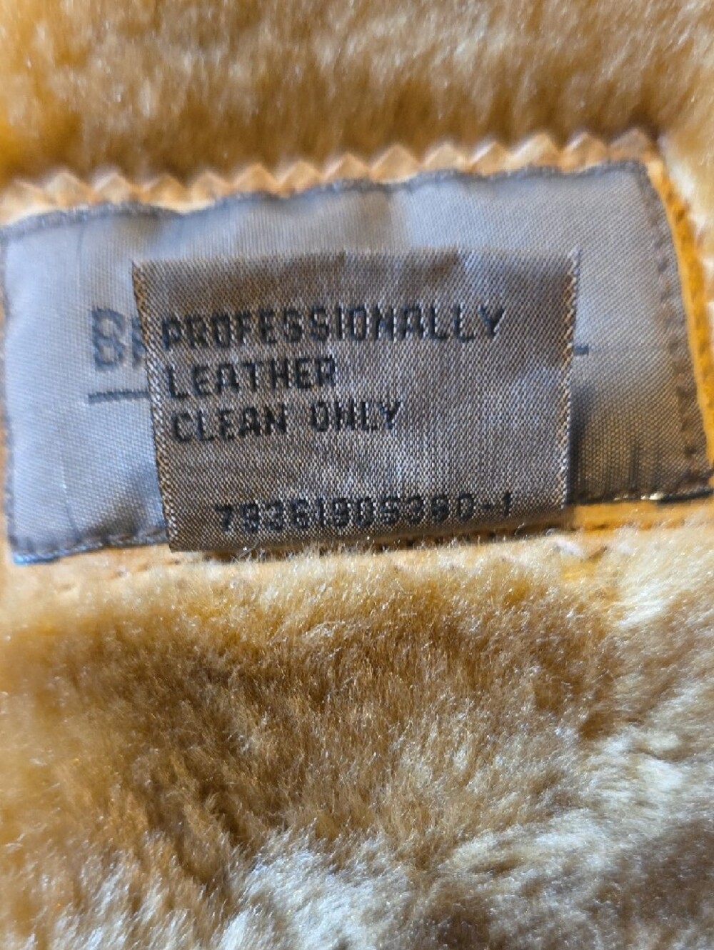 Vintage Brandon Thomas Long Camel Shearling Leather Coat with Faux-Fur Trim - Picture 4 of 6